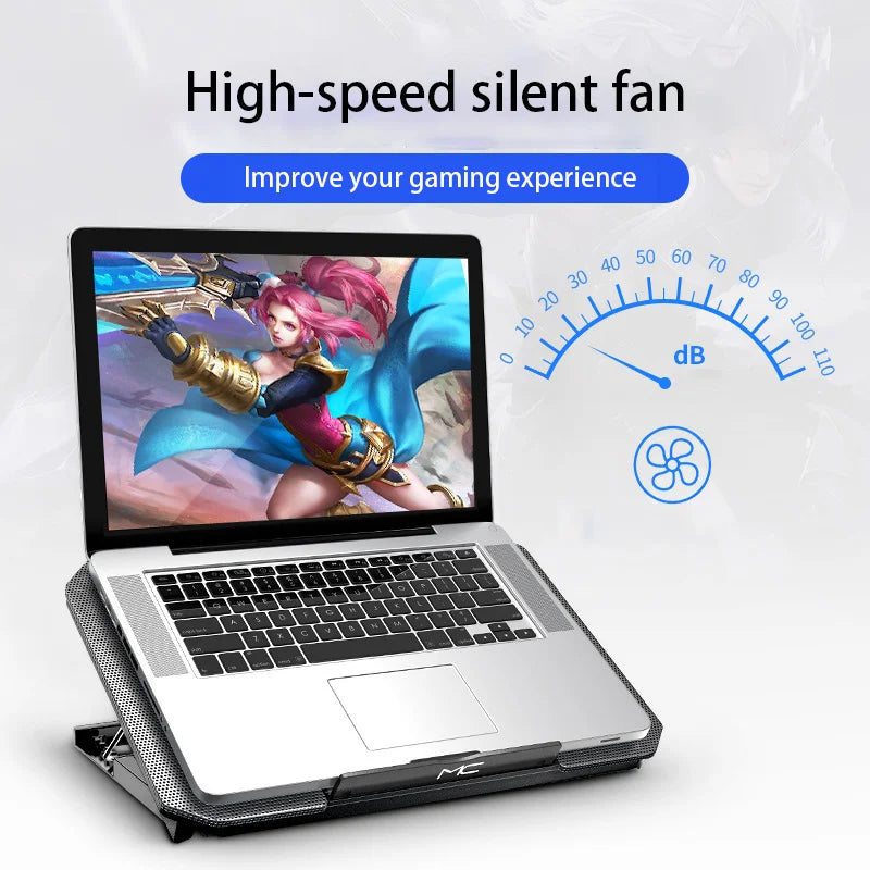 Gaming Laptop Cooler  For 12-16 Inch Notebook Two USB Laptop Cooling Pads Wind Speed Adjustable Silent Laptop Stand