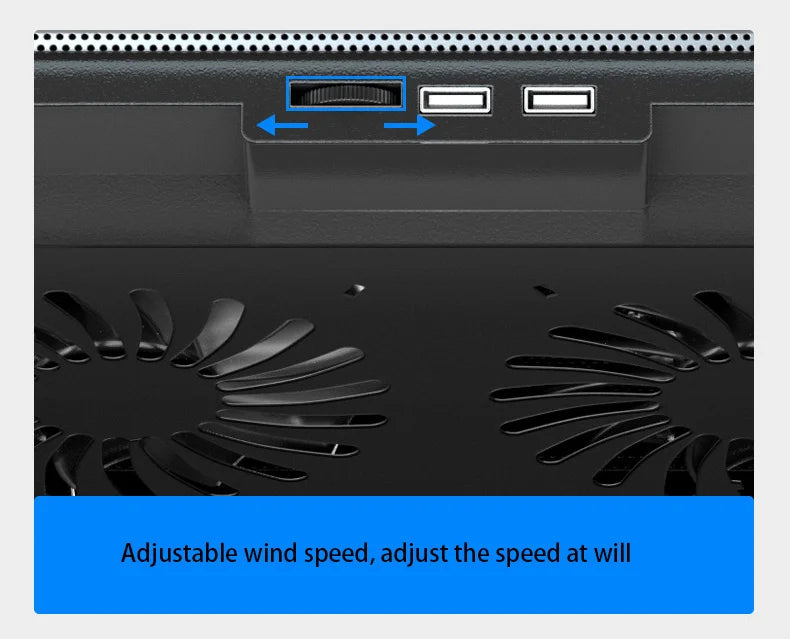 Gaming Laptop Cooler  For 12-16 Inch Notebook Two USB Laptop Cooling Pads Wind Speed Adjustable Silent Laptop Stand