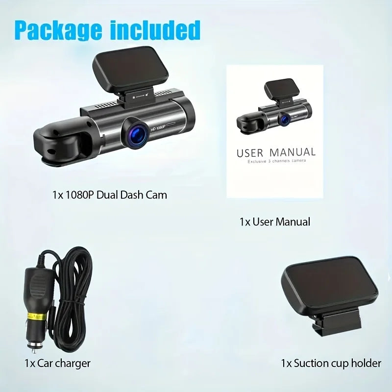 Dash Camera Front And Inside, G Sensor HD Night Vision
