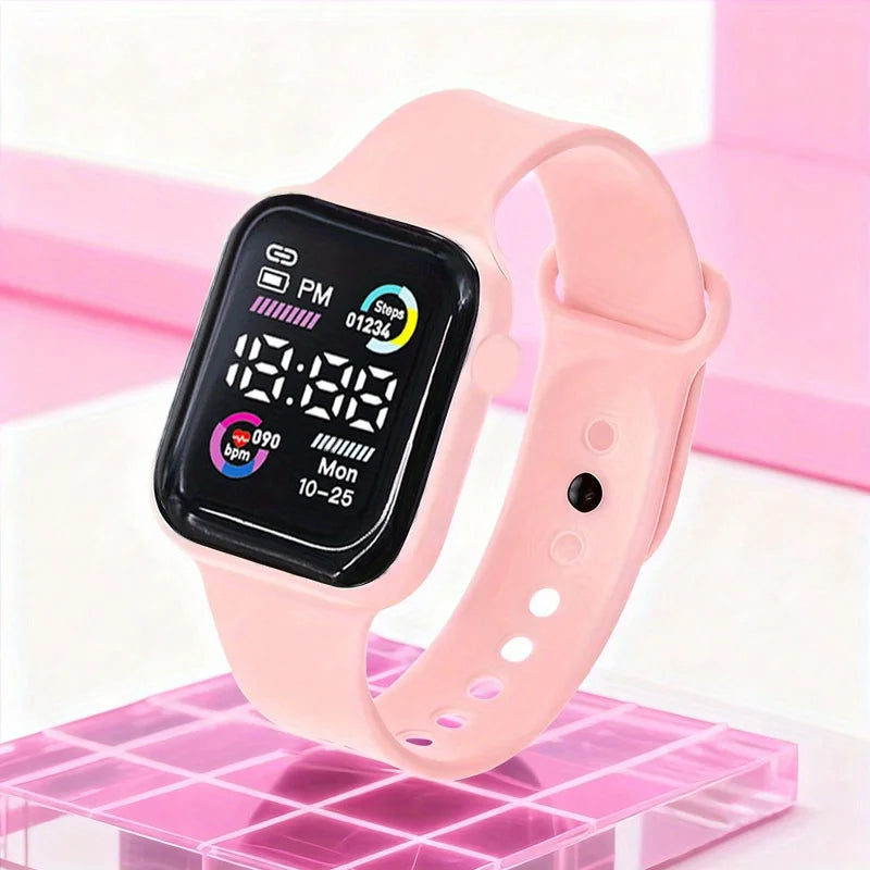 6-Piece Fashion Jewelry & Electronic Watch Set – Watch, Necklace, Earrings & Ring Gift Set for Teen Boys & Girls