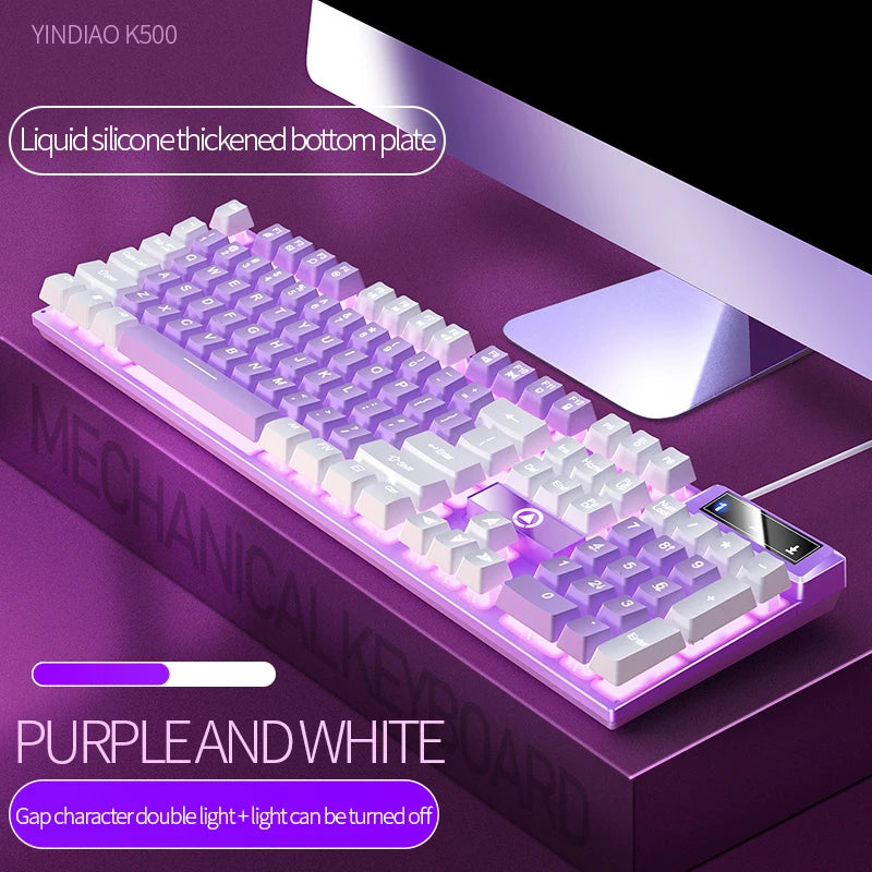 RGB Gaming Keyboard Wired Mechanical Feel Keyboard Color Backlit USB Keyboard for PC Laptop Gaming
