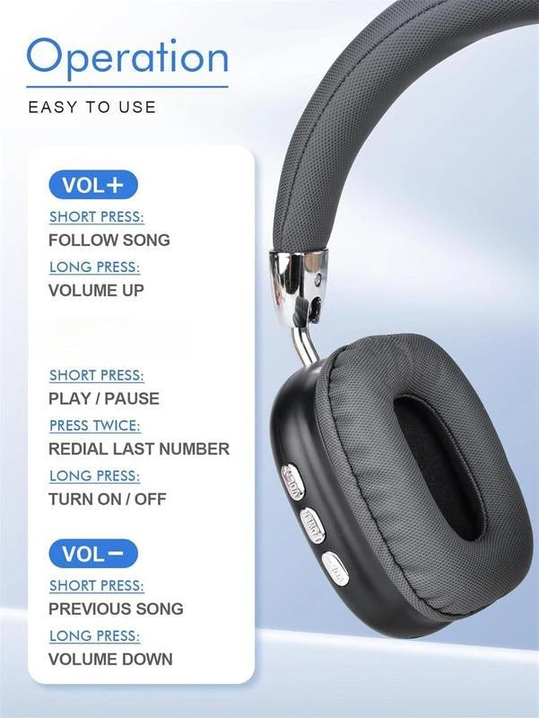 Wireless Bluetooth Headphones High-Resolution Audio Foldable Lightweight