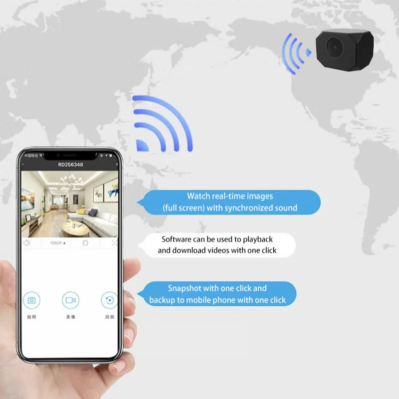 Indoor Wireless Mini Home IP Camera APP Remote Monitor Night Vision Motion Detection 2 Way Audio