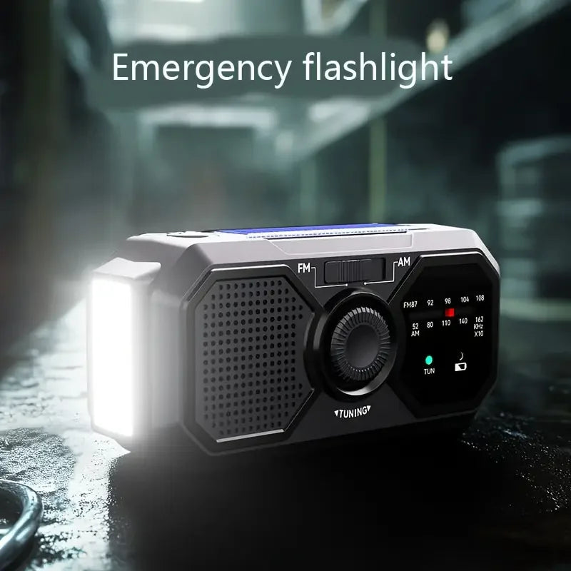 Waterproof Portable Solar Radio, Blackout  Power Station, USB Phone Charger
