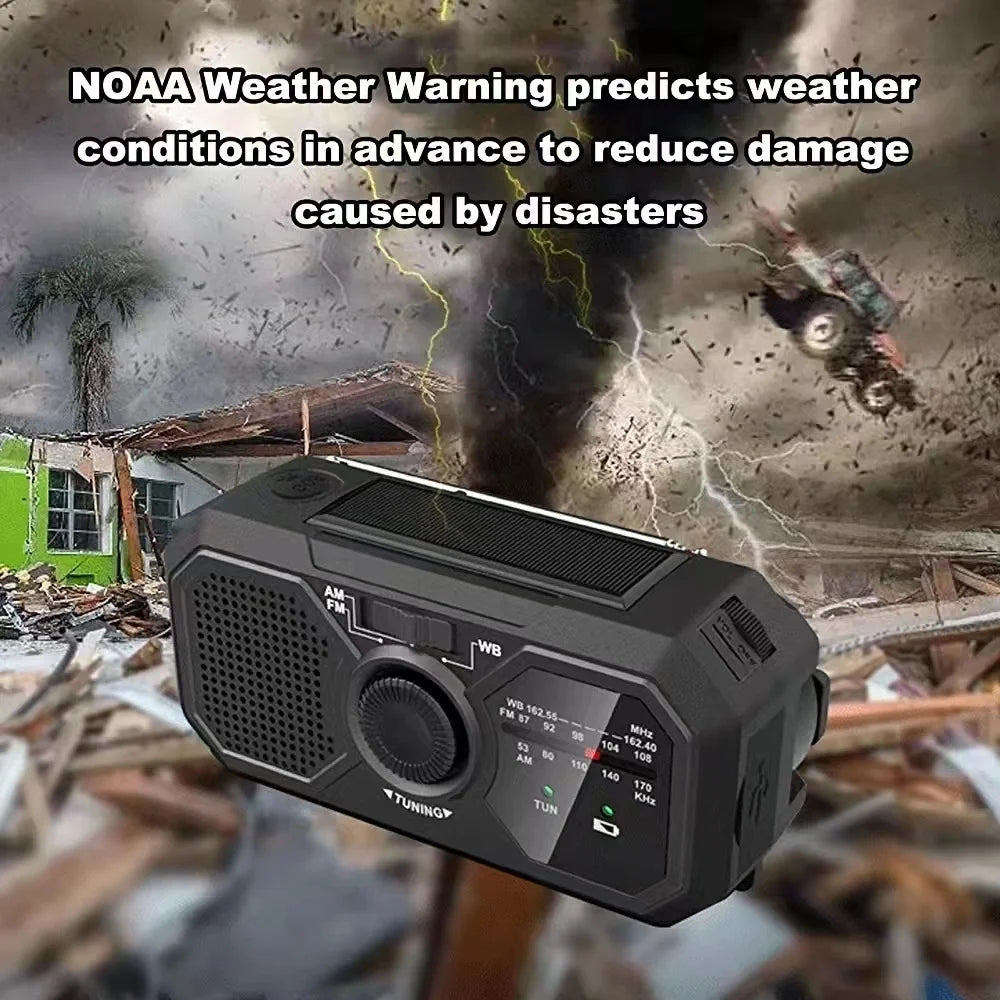 Waterproof Portable Solar Radio, Blackout  Power Station, USB Phone Charger