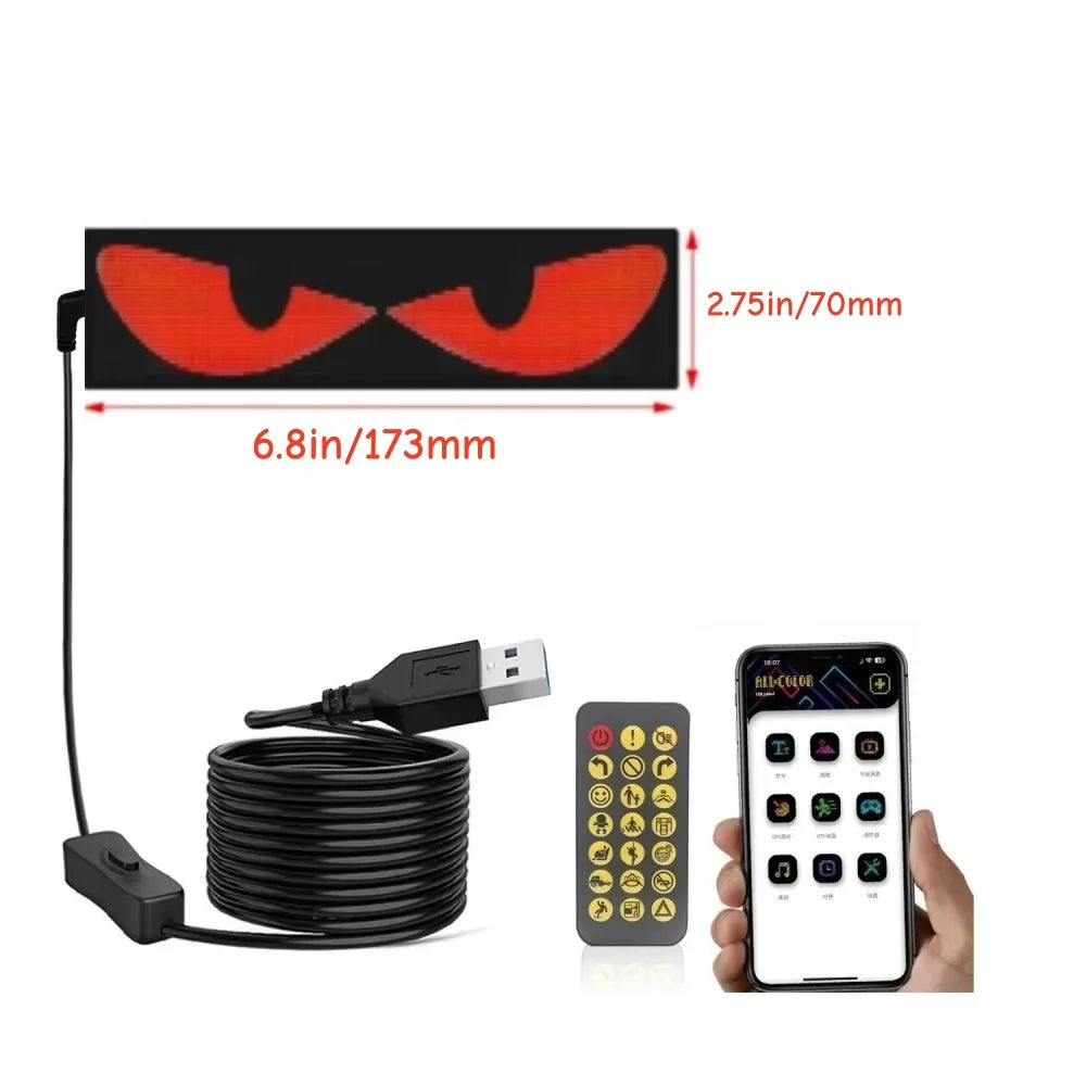 Cool Eyes Light for Cars 23 in X 4.7 in Programmable LED Display, Scrolling Led Light Suitable for Car Windows car Festival