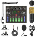 V8S Live Sound Card Equipment Live Broadcast DJ Audio Mixer With Microphone Set Fot Smartphone Games Blog Live streaming Device