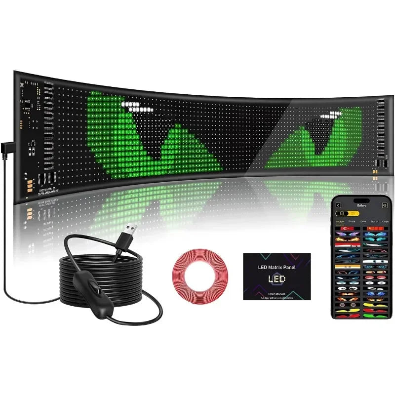 Cool Eyes Light for Cars 23 in X 4.7 in Programmable LED Display, Scrolling Led Light Suitable for Car Windows car Festival