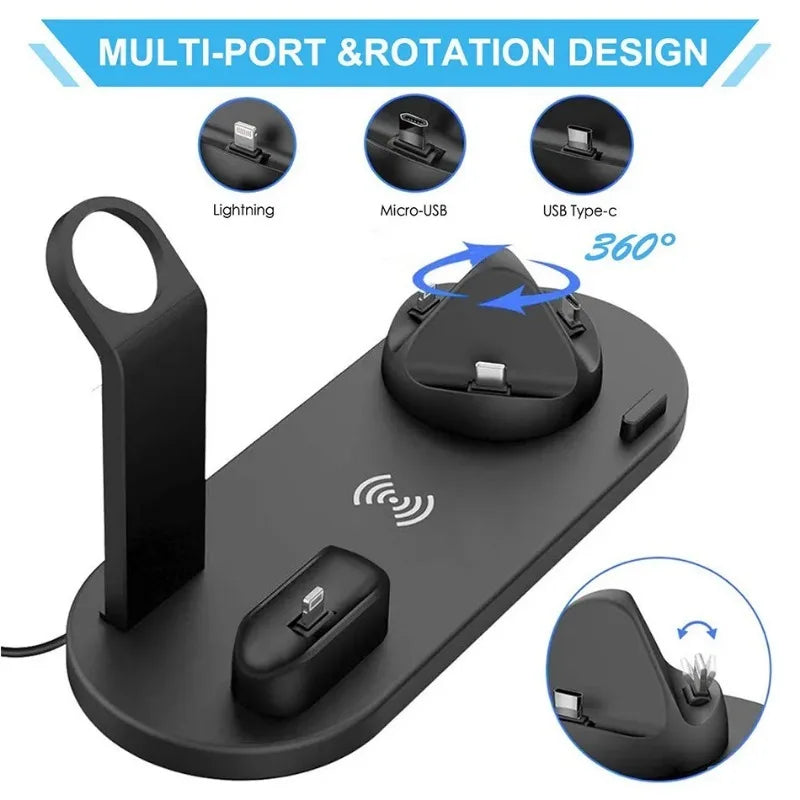VIKEFON 7 in 1 Wireless Charger Stand Pad For iPhone 17-12 Apple Watch Fast Charging Dock Station for Airpods iWatch 8 7