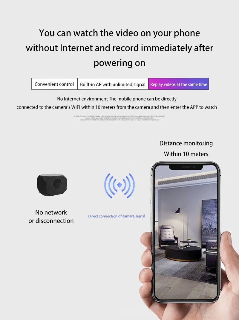 Indoor Wireless Mini Home IP Camera APP Remote Monitor Night Vision Motion Detection 2 Way Audio