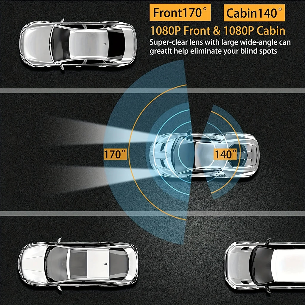 Dash Camera Front And Inside, G Sensor HD Night Vision
