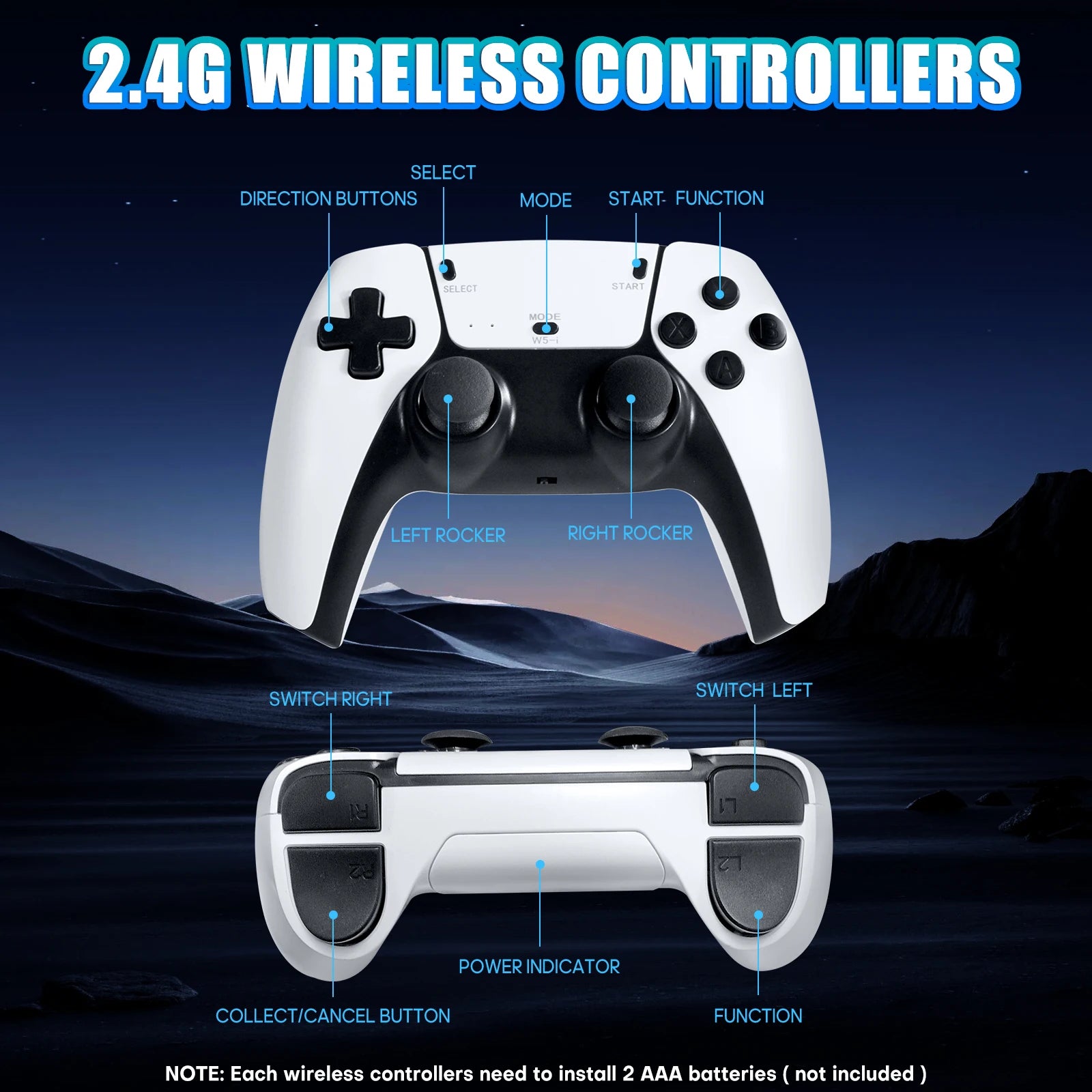 Game Stick Retro Video Game Console 20,000+ Games Wireless Dual Controllers HDMI Gaming Stick for TV