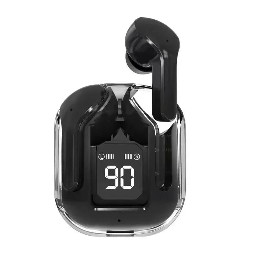 Wireless Bluetooth Earbuds – Noise Canceling HiFi Stereo Sport Headphones with Digital Display & Transparent Charging Case