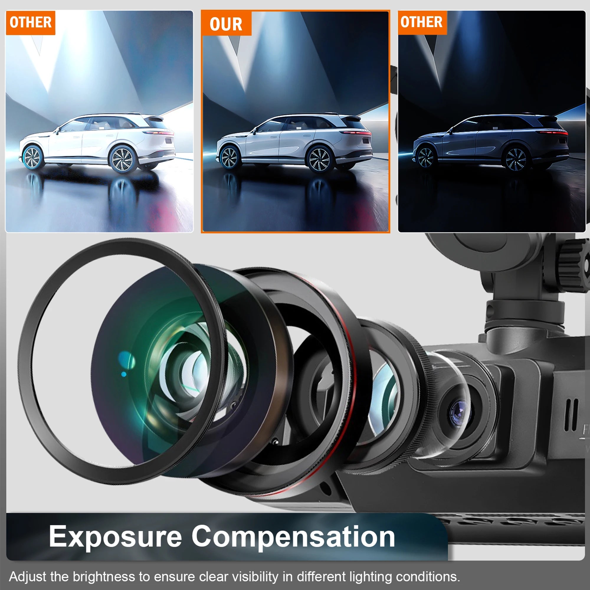 4-Channel Dash Cam for Cars w/ WiFi | 1080P HD Night Vision + 360° Coverage + Loop Recording (Includes Hardwire Kit)