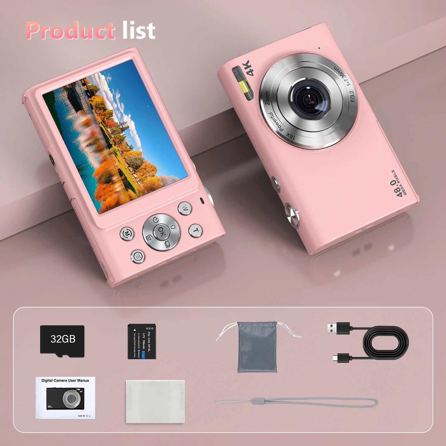 4K Digital Camera Autofocus Vlogging Camera  for Kid Adult