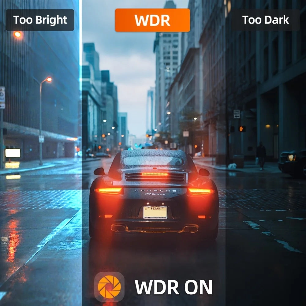 4-Channel Dash Cam for Cars w/ WiFi | 1080P HD Night Vision + 360° Coverage + Loop Recording (Includes Hardwire Kit)